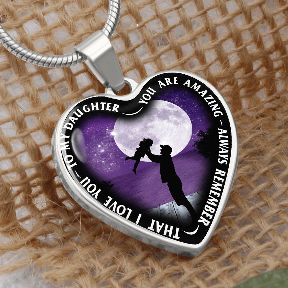To My Daughter - You Are Amazing - Heart Necklace - PRICE INCLUDES FREE SHIPPING