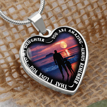 To My Daughter - You Are Amazing - Heart Necklace - PRICE INCLUDES FREE SHIPPING