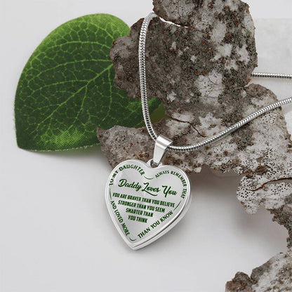 To My Daughter - Daddy Loves You - Heart Necklace - PRICE INCLUDES FREE SHIPPING