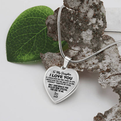 To My Daughter - I Love You - Heart Necklace - PRICE INCLUDES FREE SHIPPING