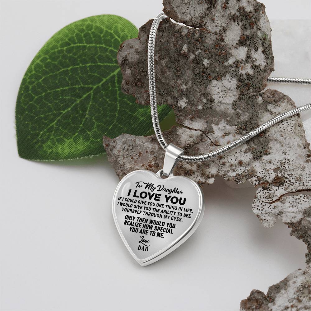 To My Daughter - I Love You - Heart Necklace - PRICE INCLUDES FREE SHIPPING