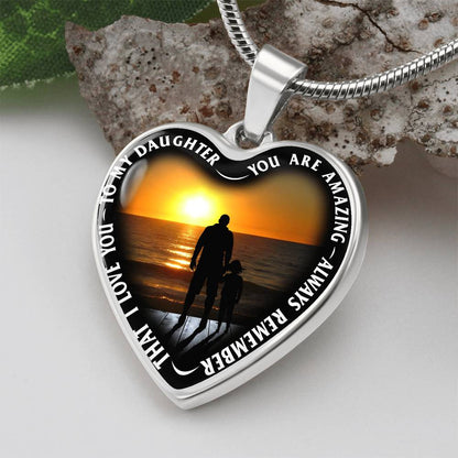 To My Daughter - You Are Amazing - Heart Necklace - PRICE INCLUDES FREE SHIPPING