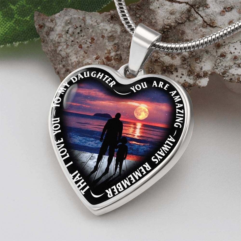 To My Daughter - You Are Amazing - Heart Necklace - PRICE INCLUDES FREE SHIPPING