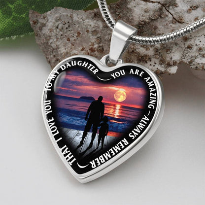 To My Daughter - You Are Amazing - Heart Necklace - PRICE INCLUDES FREE SHIPPING