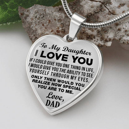 To My Daughter - I Love You - Heart Necklace - PRICE INCLUDES FREE SHIPPING