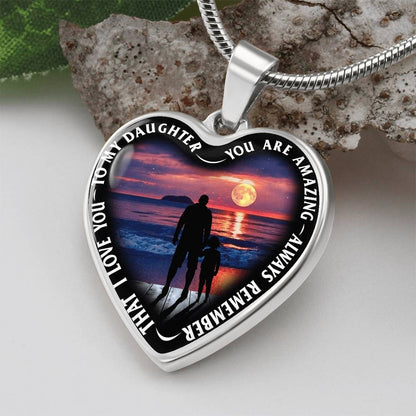 To My Daughter - You Are Amazing - Heart Necklace - PRICE INCLUDES FREE SHIPPING