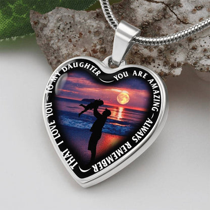 To My Daughter - You Are Amazing - Heart Necklace - PRICE INCLUDES FREE SHIPPING