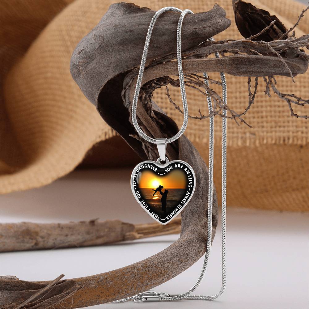 To My Daughter - You Are Amazing - Heart Necklace - PRICE INCLUDES FREE SHIPPING