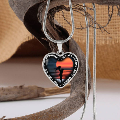 To My Daughter - You Are Amazing - Heart Necklace - PRICE INCLUDES FREE SHIPPING