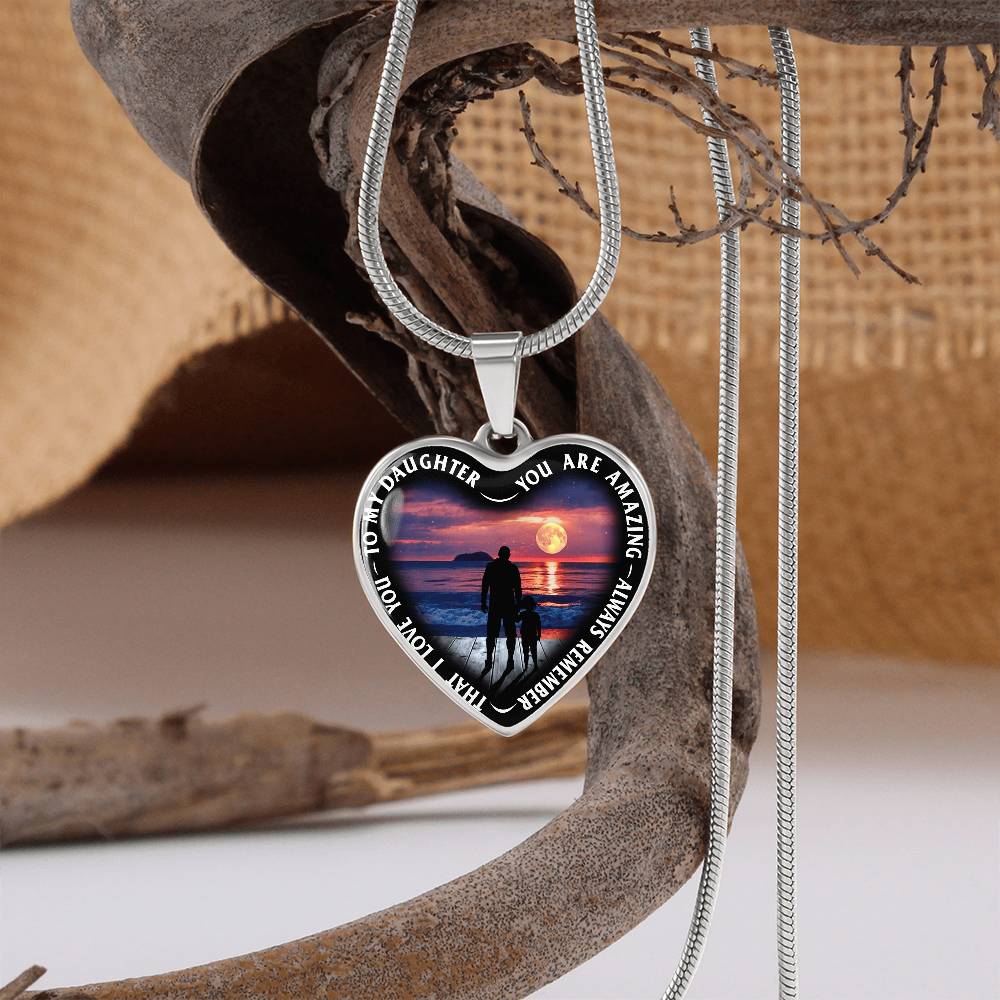 To My Daughter - You Are Amazing - Heart Necklace - PRICE INCLUDES FREE SHIPPING