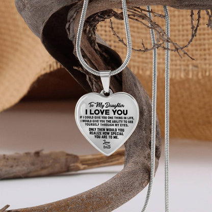 To My Daughter - I Love You - Heart Necklace - PRICE INCLUDES FREE SHIPPING