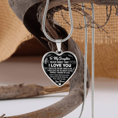 To My Daughter - Never Forget That I Love You - Heart Necklace