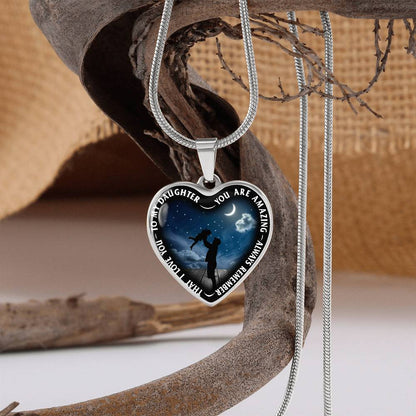 To My Daughter - You Are Amazing - Heart Necklace - PRICE INCLUDES FREE SHIPPING