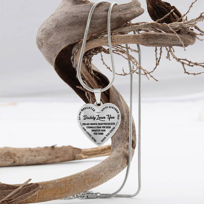 To My Daughter - Daddy Loves You - Heart Necklace - PRICE INCLUDES FREE SHIPPING