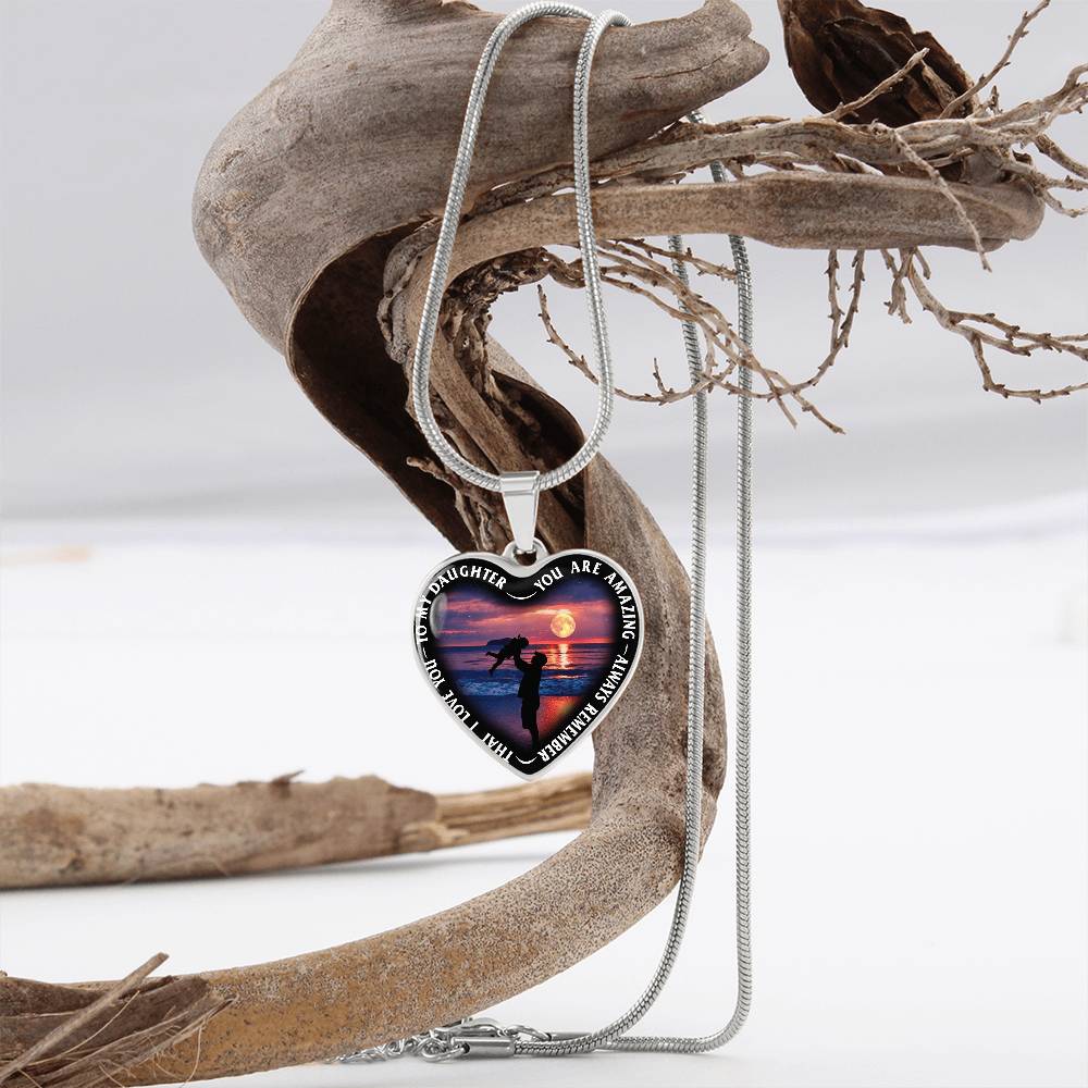 To My Daughter - You Are Amazing - Heart Necklace - PRICE INCLUDES FREE SHIPPING