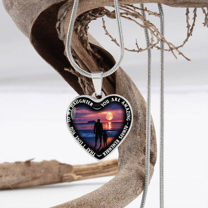 To My Daughter - You Are Amazing - Heart Necklace - PRICE INCLUDES FREE SHIPPING