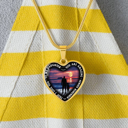 To My Daughter - You Are Amazing - Heart Necklace - PRICE INCLUDES FREE SHIPPING
