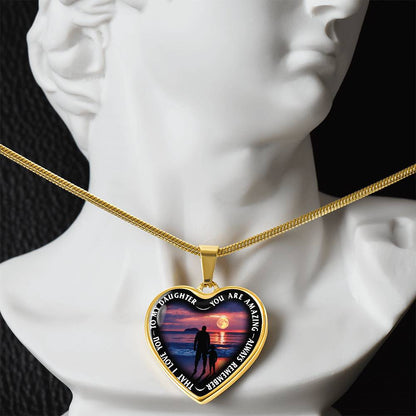 To My Daughter - You Are Amazing - Heart Necklace - PRICE INCLUDES FREE SHIPPING