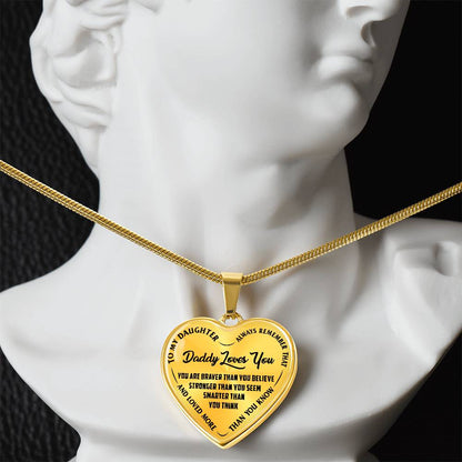 To My Daughter - Daddy Loves You - Heart Necklace - PRICE INCLUDES FREE SHIPPING