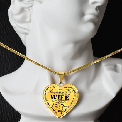 To My Gorgeous Wife - My Best Friend - Heart Necklace - PRICE INCLUDES FREE SHIPPING