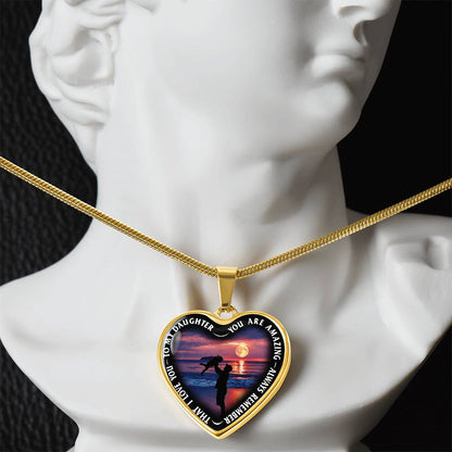 To My Daughter - You Are Amazing - Heart Necklace - PRICE INCLUDES FREE SHIPPING