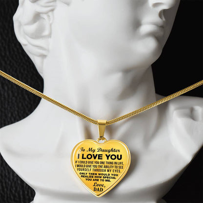 To My Daughter - I Love You - Heart Necklace - PRICE INCLUDES FREE SHIPPING