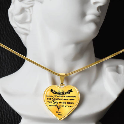 To My Daughter - You Are Precious - Heart Necklace - PRICE INCLUDES FREE SHIPPING