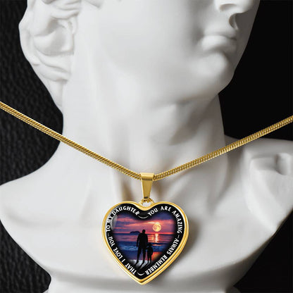 To My Daughter - You Are Amazing - Heart Necklace - PRICE INCLUDES FREE SHIPPING
