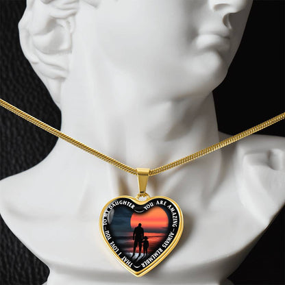 To My Daughter - You Are Amazing - Heart Necklace - PRICE INCLUDES FREE SHIPPING