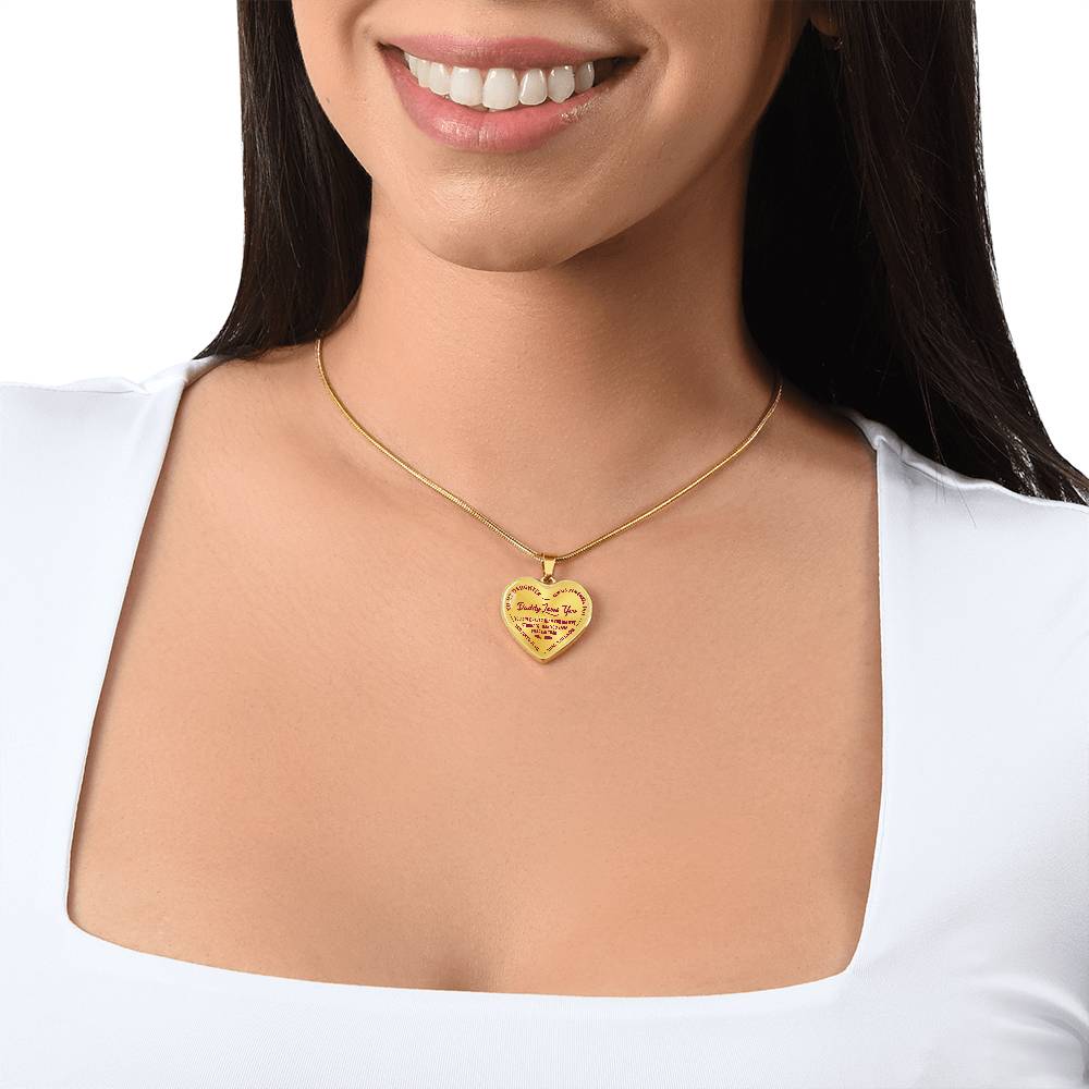 To My Daughter - Daddy Loves You Pink- Heart Necklace - PRICE INCLUDES FREE SHIPPING