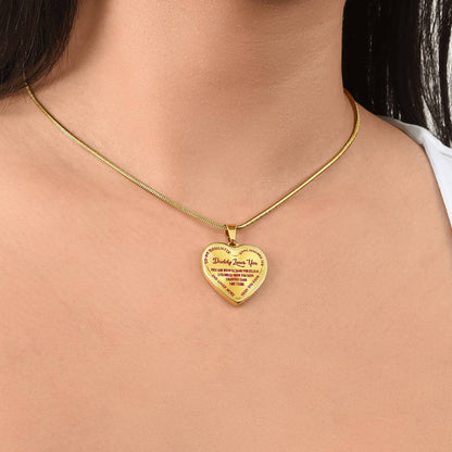 To My Daughter - Daddy Loves You Pink- Heart Necklace - PRICE INCLUDES FREE SHIPPING