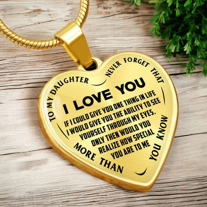 To My Daughter - I Love You - Heart Necklace - PRICE INCLUDES FREE SHIPPING