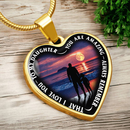 To My Daughter - You Are Amazing - Heart Necklace - PRICE INCLUDES FREE SHIPPING