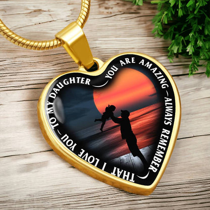 To My Daughter - You Are Amazing - Heart Necklace - PRICE INCLUDES FREE SHIPPING