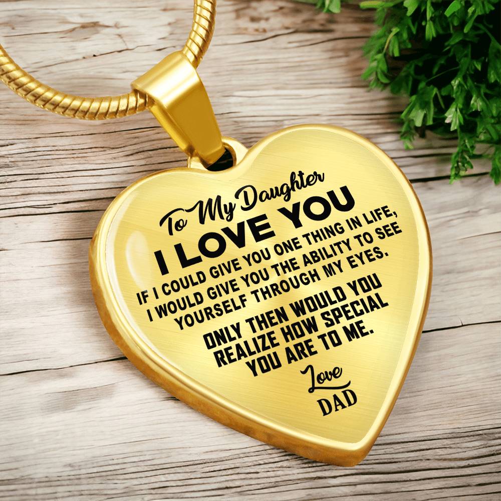 To My Daughter - I Love You - Heart Necklace - PRICE INCLUDES FREE SHIPPING