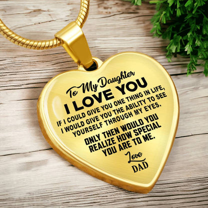 To My Daughter - I Love You - Heart Necklace - PRICE INCLUDES FREE SHIPPING