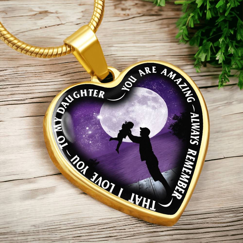 To My Daughter - You Are Amazing - Heart Necklace - PRICE INCLUDES FREE SHIPPING
