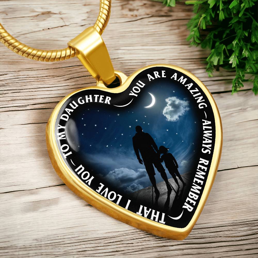 To My Daughter - You Are Amazing - Heart Necklace - PRICE INCLUDES FREE SHIPPING