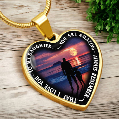 To My Daughter - You Are Amazing - Heart Necklace - PRICE INCLUDES FREE SHIPPING