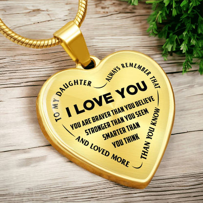 To My Daughter - I Love You - Heart Necklace - PRICE INCLUDES FREE SHIPPING
