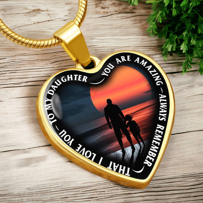 To My Daughter - You Are Amazing - Heart Necklace - PRICE INCLUDES FREE SHIPPING