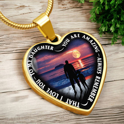 To My Daughter - You Are Amazing - Heart Necklace - PRICE INCLUDES FREE SHIPPING