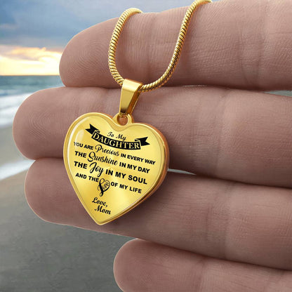 To My Daughter - You Are Precious - Heart Necklace - PRICE INCLUDES FREE SHIPPING