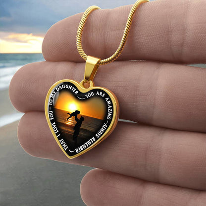To My Daughter - You Are Amazing - Heart Necklace - PRICE INCLUDES FREE SHIPPING