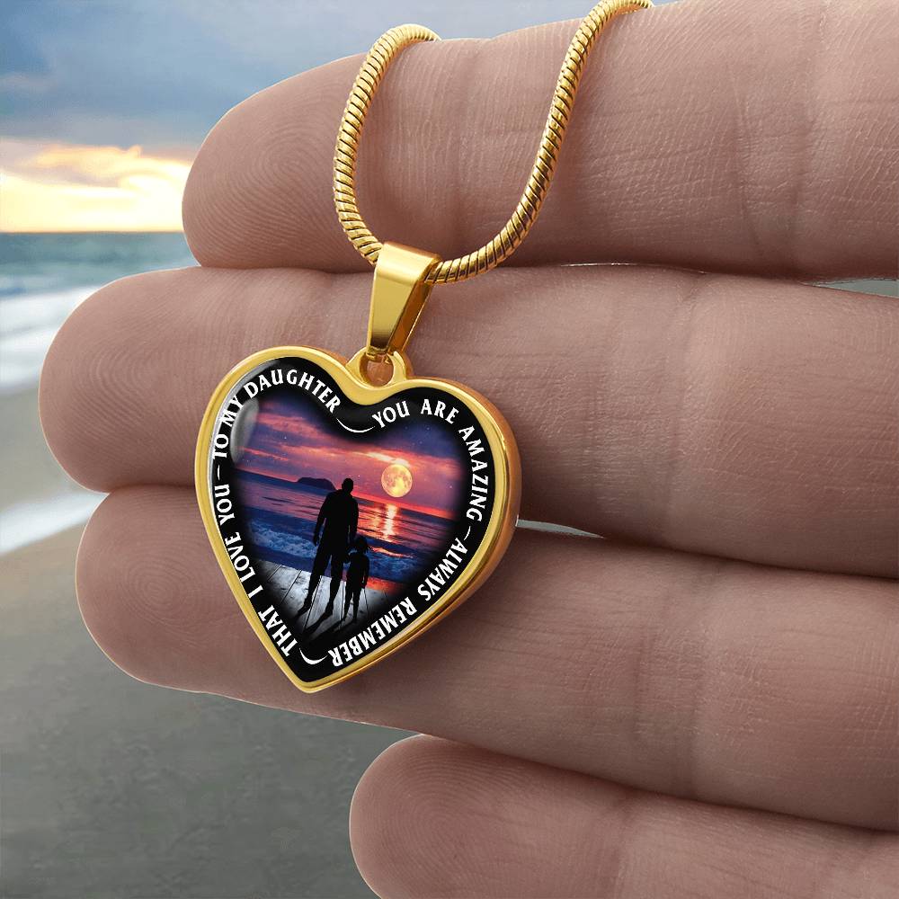 To My Daughter - You Are Amazing - Heart Necklace - PRICE INCLUDES FREE SHIPPING
