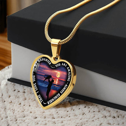 To My Daughter - You Are Amazing - Heart Necklace - PRICE INCLUDES FREE SHIPPING