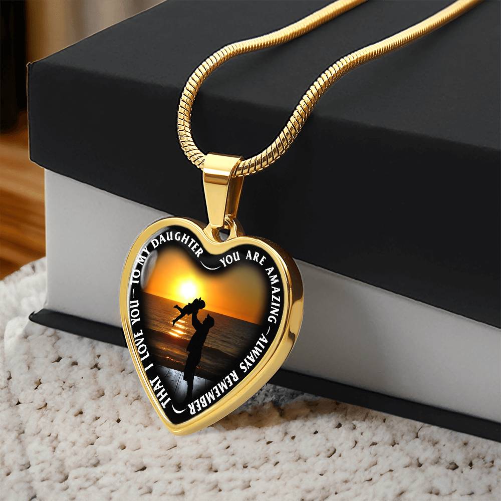 To My Daughter - You Are Amazing - Heart Necklace - PRICE INCLUDES FREE SHIPPING