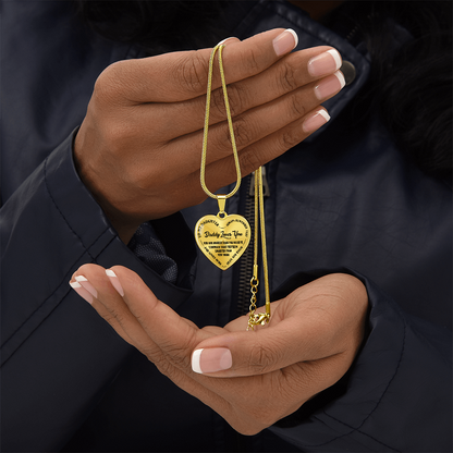 To My Daughter - Daddy Loves You - Heart Necklace - PRICE INCLUDES FREE SHIPPING