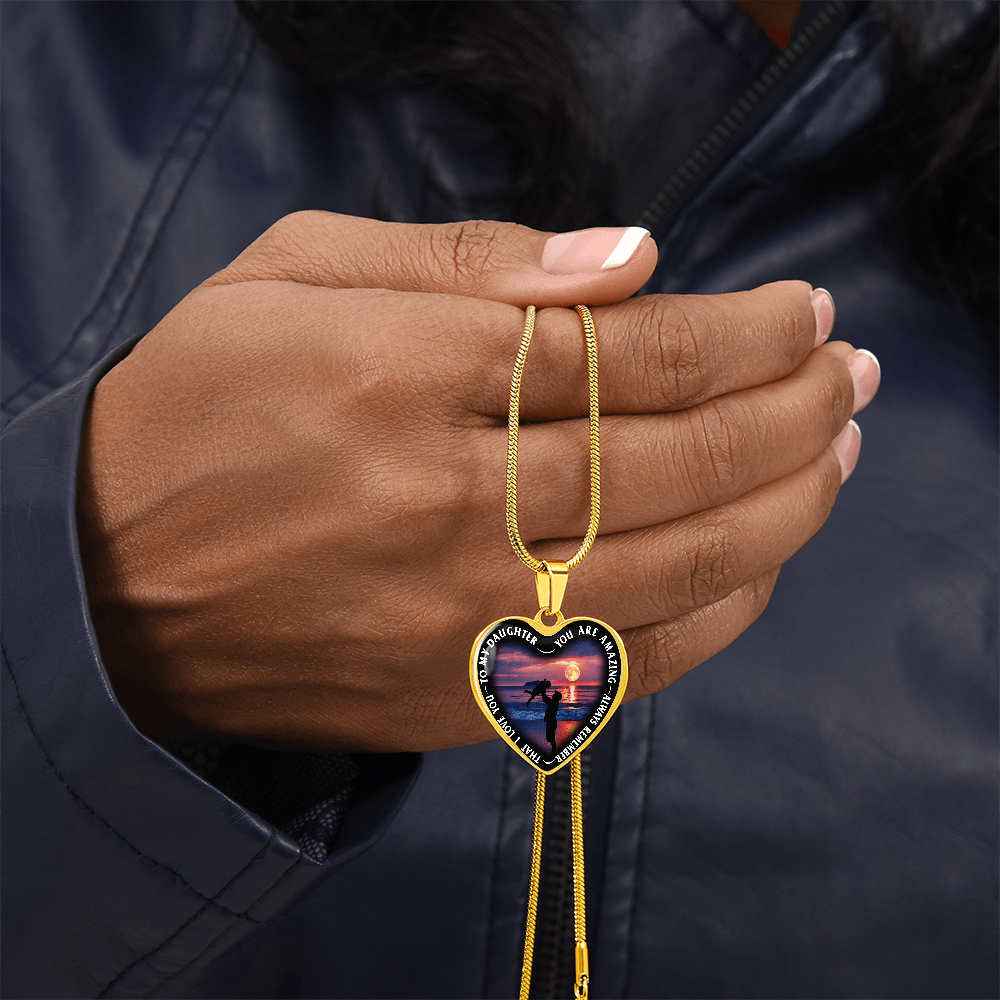 To My Daughter - You Are Amazing - Heart Necklace - PRICE INCLUDES FREE SHIPPING