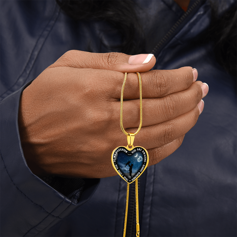 To My Daughter - You Are Amazing - Heart Necklace - PRICE INCLUDES FREE SHIPPING